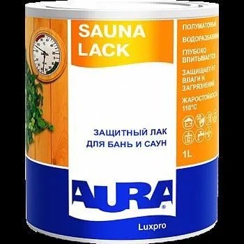 Лак для бань и саун (с воском) 1л AURA Sauna 10277 - фото 443