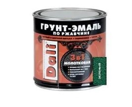 Грунт-эмаль молотковая зеленая 0,75л по ржавчине 3в1 DALI 10179