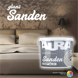 Декоративно-отделочный акриловый материал "AURA Sanden Glans Silver" 1кг 10509