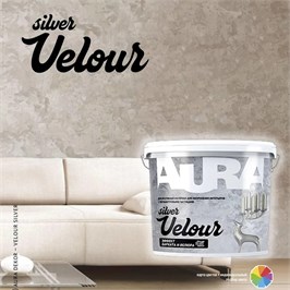 Декоративно-отделочный акриловый материал "AURA Velour Silver" 1кг 10510